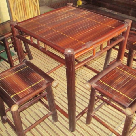 Bàn ghế tre trúc quán cà phê, Bộ bàn ghế tre quán ăn